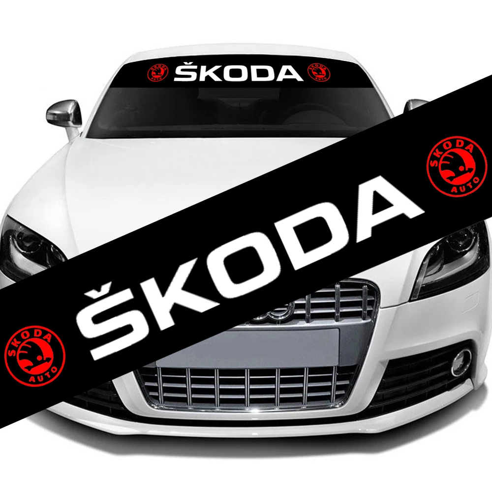 

1 Pcs Car Front and Rear Sunshade Windshield Reflective Stickers Windshield Decal Sticker Car Decoration for Skoda Car Styling