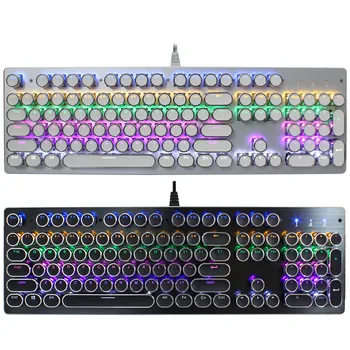 

Gaming Keyboard Mechanical 104 Buttons LED Lighting Backlight Wired Keyboard USB Keyboard Computer Game Keyboards