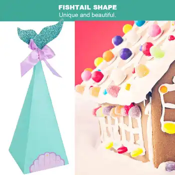 

50pcs Gift Boxes Paper Fishtail Shape Candy Bags Gift Package for Wedding Party Favor