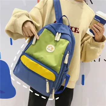 

Retro small fresh girl matching color backpack simple Sen department of literature and art joker matching color school bags