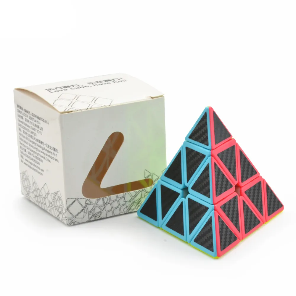 LeFun, углеродное волокно, дьявол, специальная форма, Пирамида 3x3x3, высокое качество, магический куб, ультра-Гладкий 3x3 скоростной куб-головоломка, игрушки