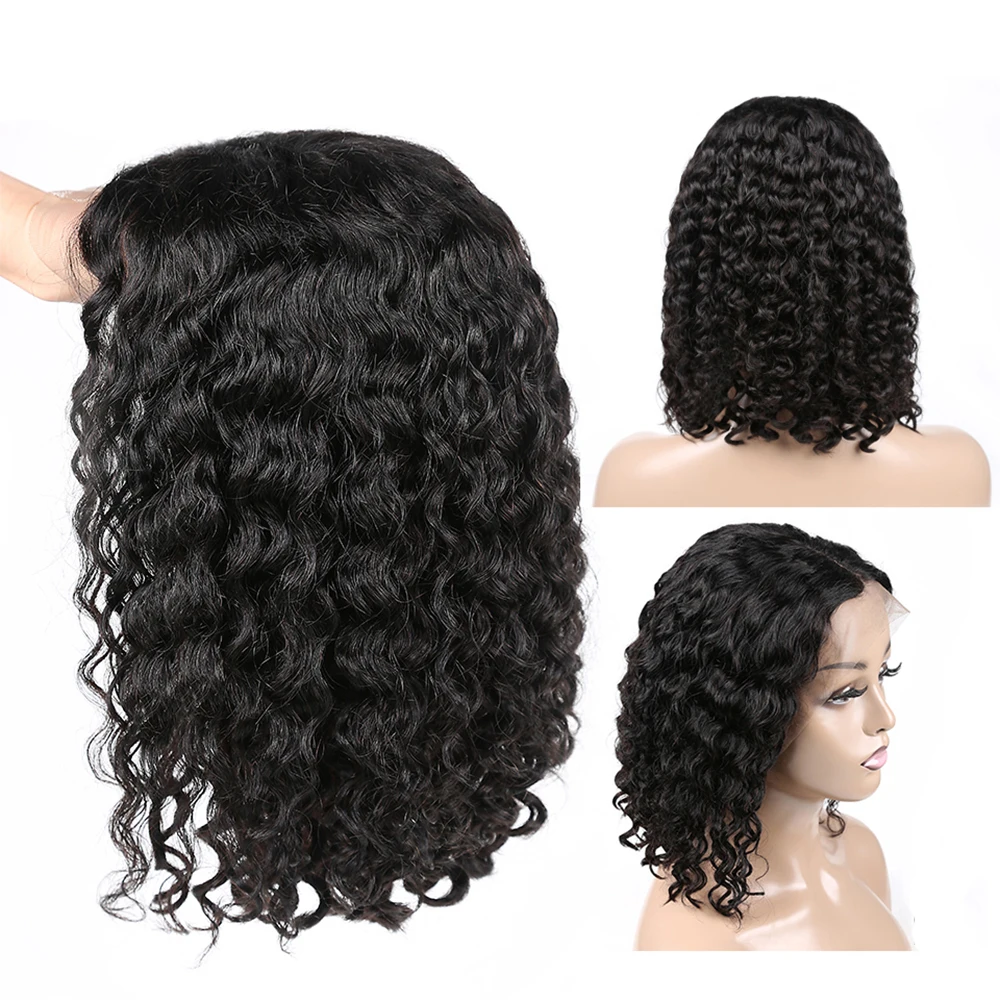 Curly-Bob-Lace-Front-Human-Hair-Wigs-For-Black-Women-Peruvian-Remy-Hair-13x4-Pre-Pluced (2)