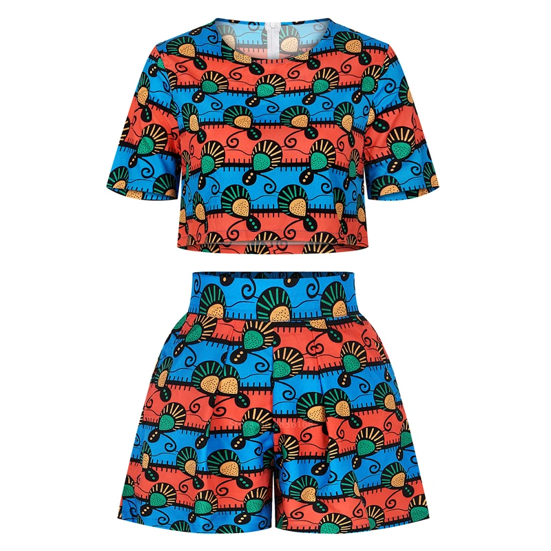 Color5Suit Модная Дамская одежда с принтом Дашики Новые африканские платья для женщин Анкара Стиль Базен Африканский топ брюки плюс Cothing Вечерние - Цвет: Color5Suit