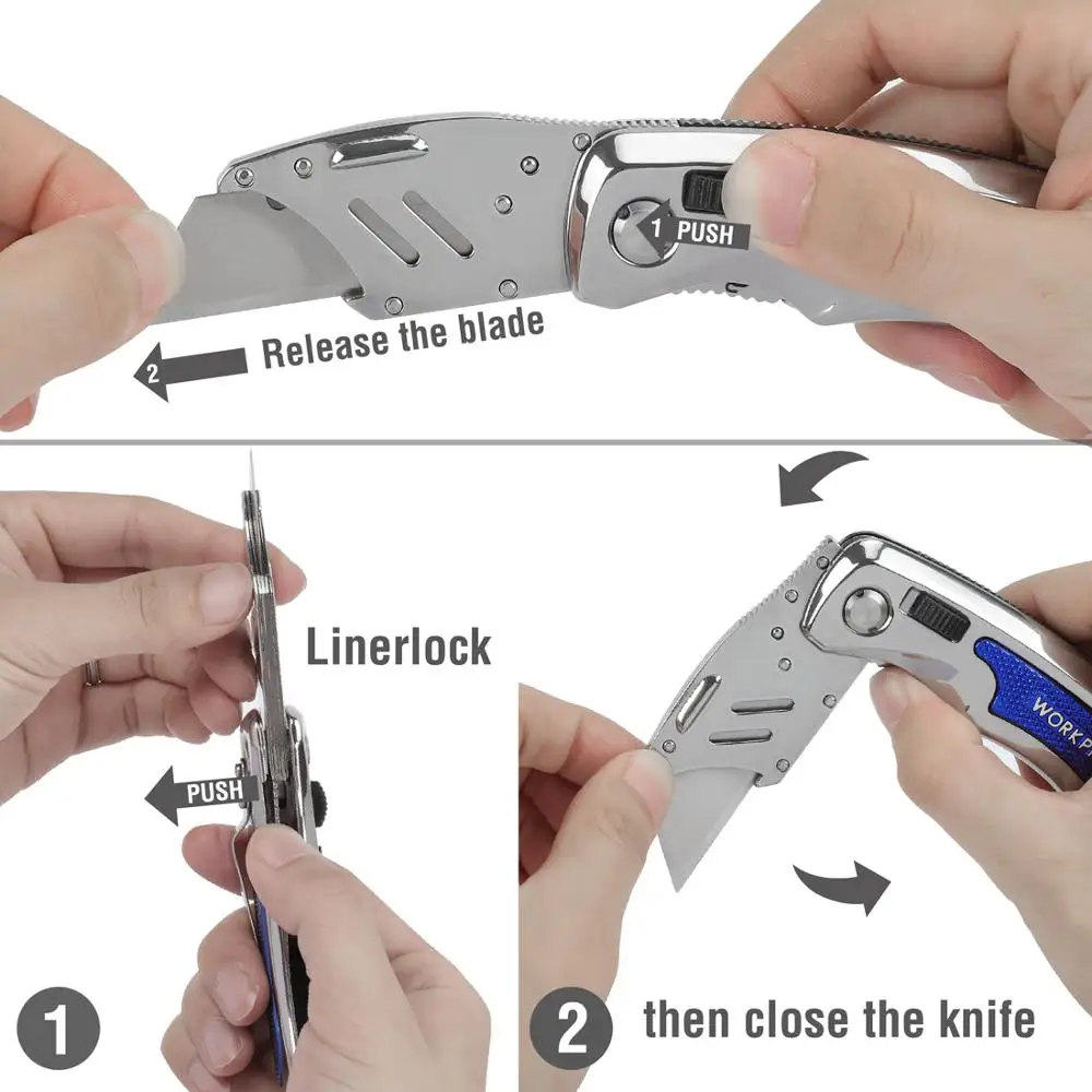 WORKPRO универсальный нож складной с алюминиевой ручкой|knife utility|utiliti folding knivesfolding knife |