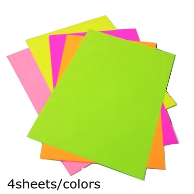 20sheets Цветная бумага А4 ручная оригами детская смешанная красная и черная цветная фотокопировальная бумага 80 г флюоресцентная печать бумаги - Цвет: 20sheets