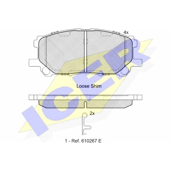 Колодки дисковые передние Lexus RX300 all 03 ICER 181584