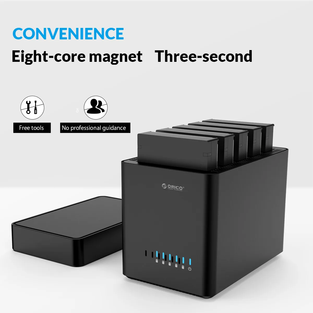 ORICO Hard Drive Docking Station 2/5 Bay USB3.0 Type-C 3.5 Inch HDD Enclosure With 12V Power Aadapter Magnetic Technology