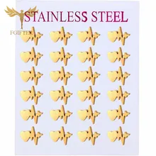 Сережки сердечки Романтический ЭКГ сердце серьги-гвоздики оптом 12 пар один набор серьги из нержавеющей стали ювелирные изделия пирсинг серьги