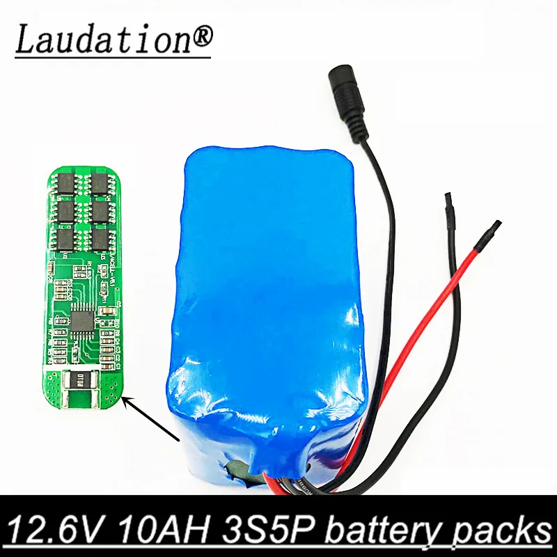 

Laudation 12V 10AH 12.5AH 16AH 3S5P 18650 lithium rechargeable battery pack uav high capacity with protective plate battery