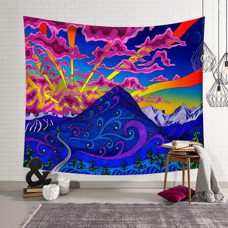 США Psychedlic МАНДАЛА ГОБЕЛЕН хиппи комнаты настенный Одеяло искусство домашнего