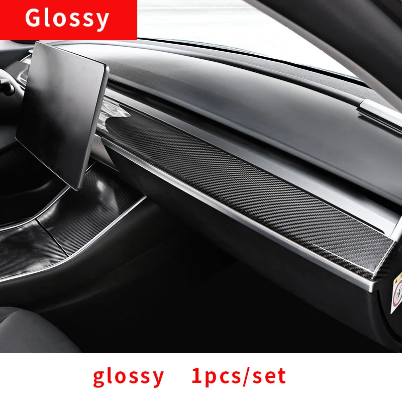 glossy 1pcs Панель для tesla модель 3 аксессуары/автомобильные аксессуары tesla центральная консоль модель 3 tesla три центральная консоль tesla модель 3 углеродная - Название цвета: glossy 1pcs