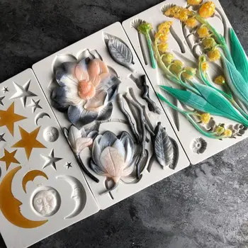 

Epoxy Resin Molds Large Rose Flower Lily Star Moon Sun Planet Theme UV Resin Casting Silicone Mould DIY Jewelry Making Tools