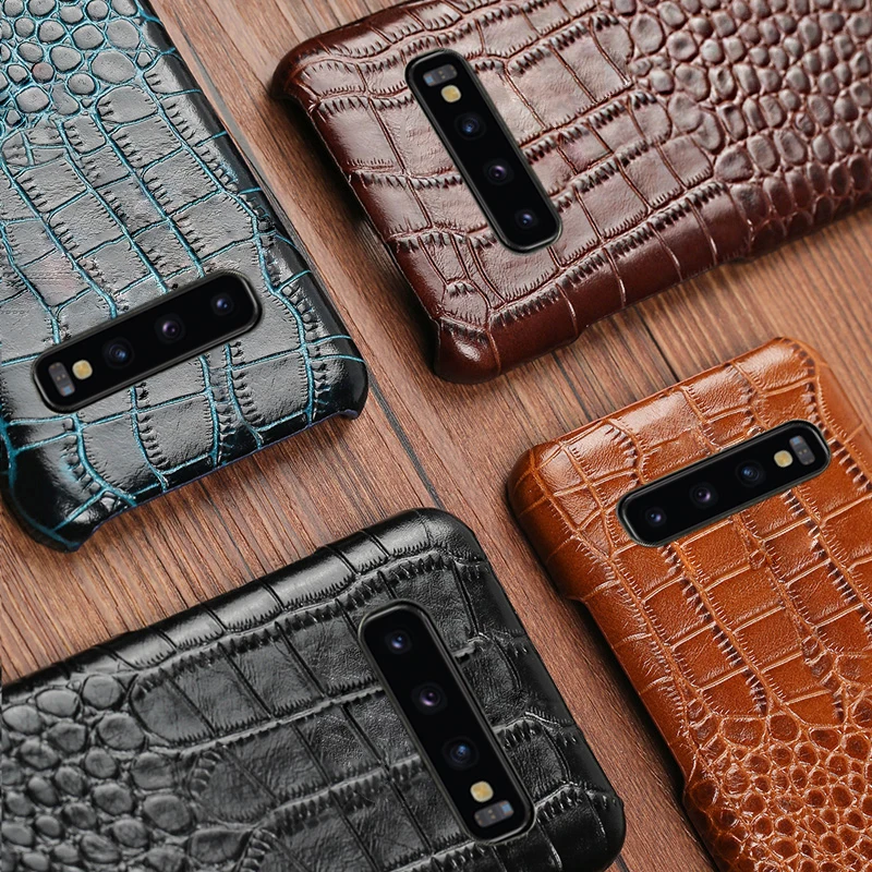 Воловья кожа чехол для телефона для samsung Galaxy S6 S7 край S8 S9 S10 плюс Чехол Note 8, 9, 10, для A30 A20 A50 A70 A5 A7 A8 задняя крышка