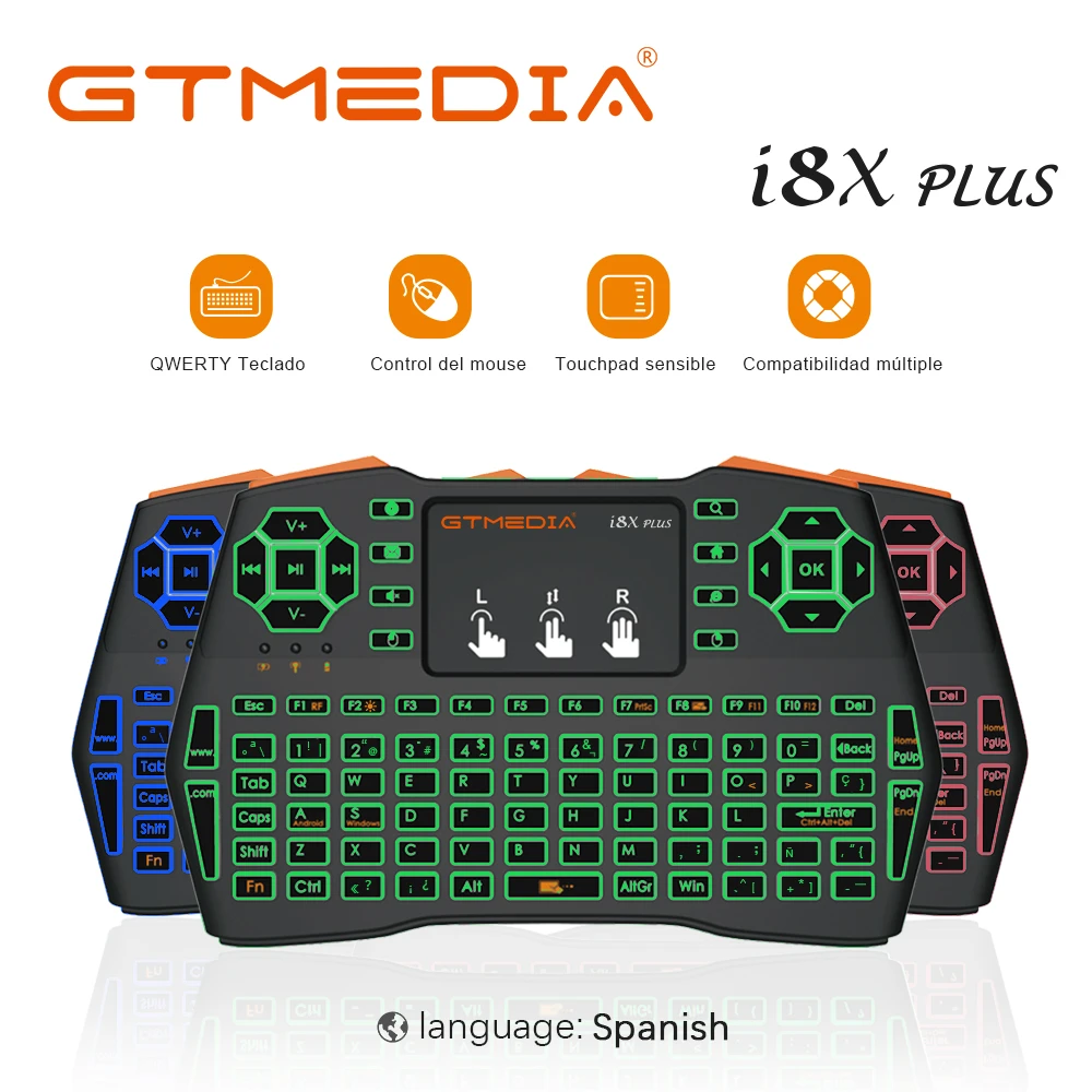 GTMEDIA I8X Plus Handheld Mini Wireless Keyboard 2.4GHz Russian English Language Air Mouse With Touchpad For Laptop Android TV computer keypad