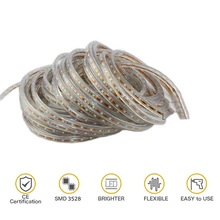 Светодиодный светильник SMD3528 RGB, водонепроницаемый гибкий барный светильник 120 светодиодный/м 1 м~ 25 м с европейской вилкой, наружное украшение сада, AC220V