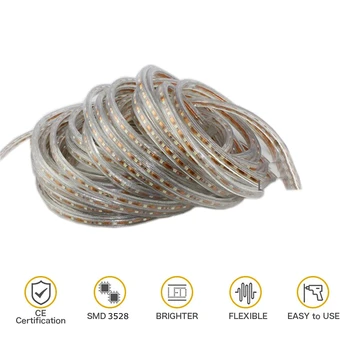 

SMD3528 RGB LED Strip Light Waterproof Flexible Bar Light 120LED/M 1M~ 25M With EU Plug Outdoor Garden Decoration AC220V