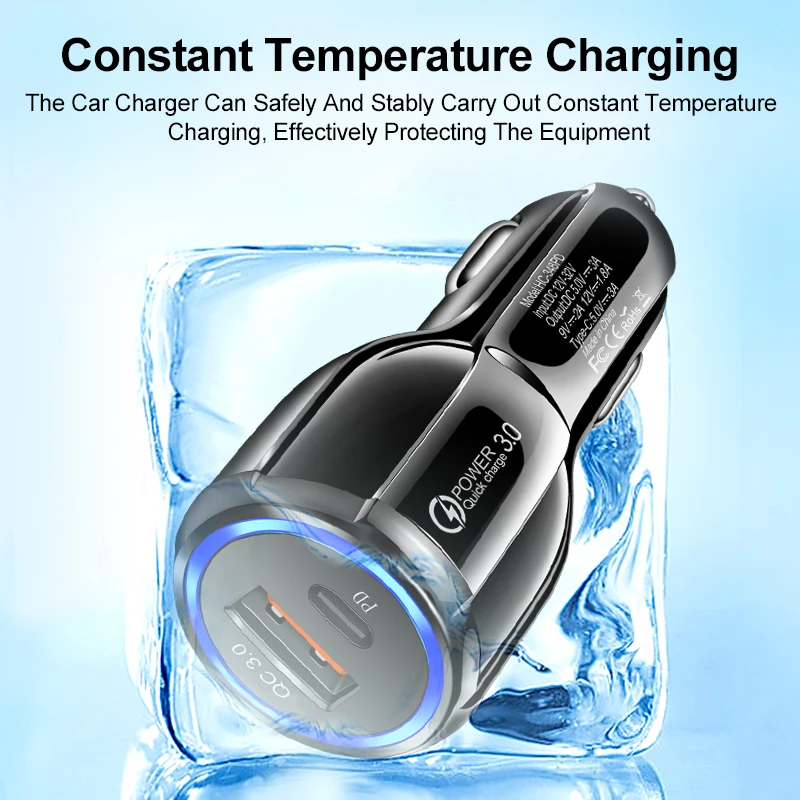 apple car phone charger PD USB Car Charger 15W Fast Charge Type C QC 3.0 For iPhone 13 Xiaomi iPad Huawei Mobile Phone Charger Quick Charging for Auto android car charger