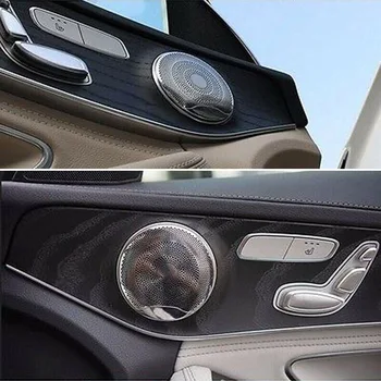 

Set Speaker Cover Car Auto 4Pcs Stainless Steel Replacement Accessories