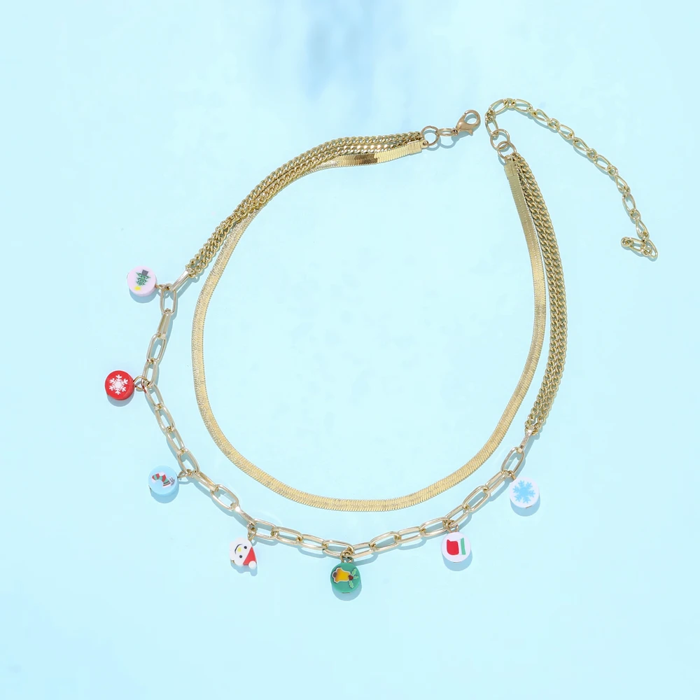 Lost Lady New Christmas Multi-Layered Ladies Necklace Same Paragraph Women's Birthday Present Jewelry Wholesale Dropshipping Gif |