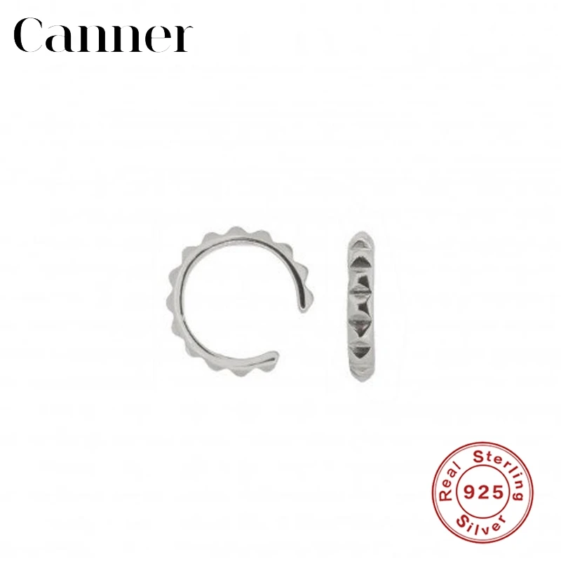

925 Sterling Silver Geometric bead rivet tide circle ear clip Personality No Pierced Hole Clip Earrings Women Jewelry