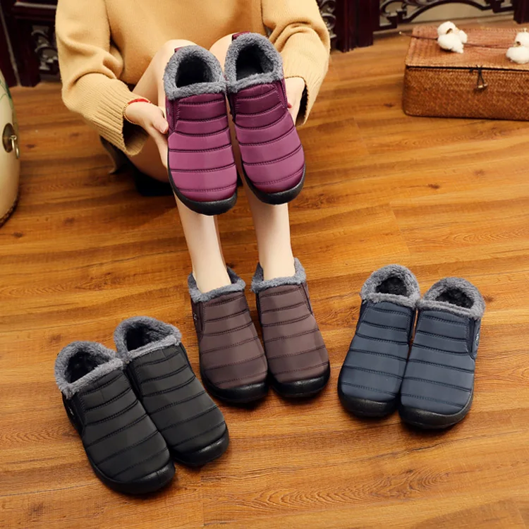 Новая женская обувь теплые зимние ботинки женские зимние ботинки водонепроницаемые ботильоны для женщин непромокаемые ботинки женская обувь без застежки
