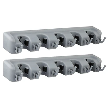 

Mop And Broom Holder, Multipurpose Wall Mounted Organizer Storage Hooks, Tools Hanger For Kitchen Garden, Garage, Laundry Room (