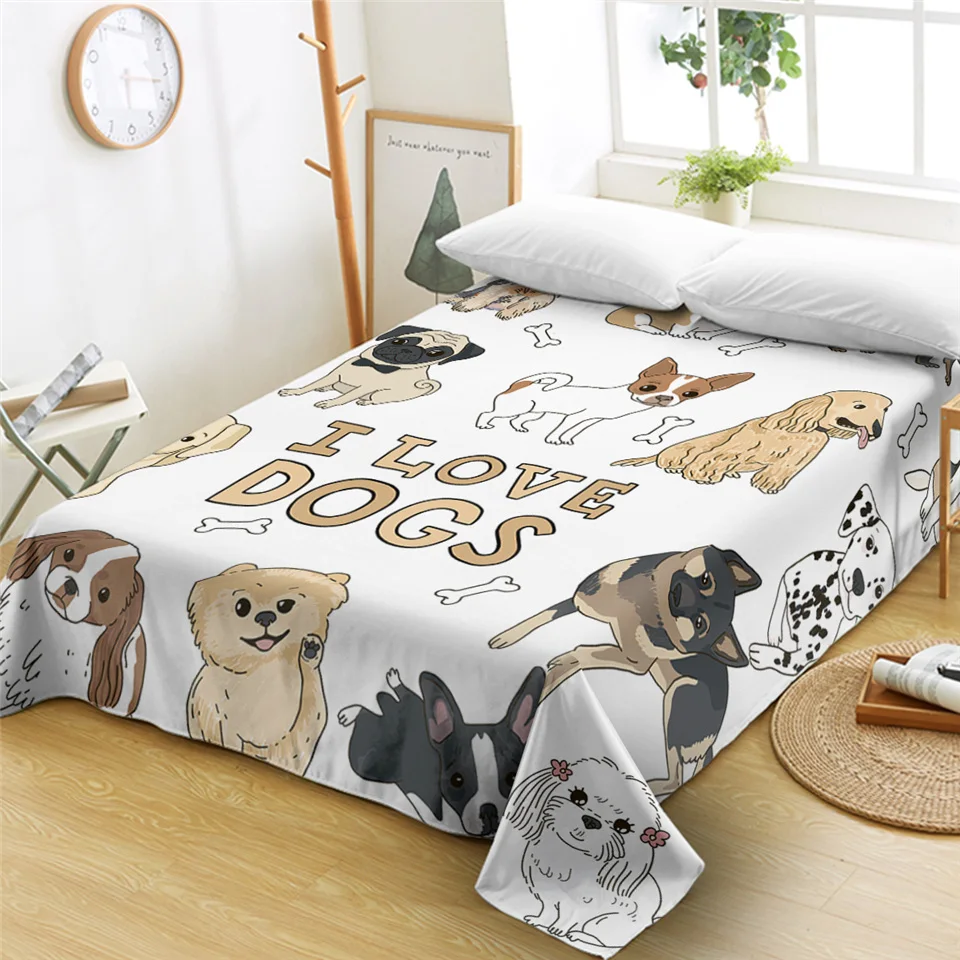 Вечерние простыни для щенков, BeddingOutlet, размер King, бульдог, простыня, Мультяшные покрывала, животные, цветное постельное белье, drap de lit, 1 шт - Цвет: 2