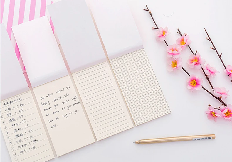 Корейский Сакура вишня блокноты липкие заметки милые Kawai проверить Flashcard Memopad исследование Bts аксессуар блок линия список сделать