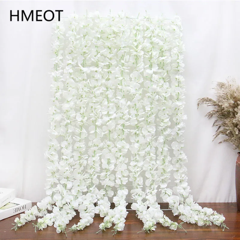 120cm Artificial Flower Wisteria Ceiling Hang Wall Cherry Blossom Vine