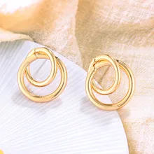 Pendientes de círculo de Metal para mujer tono Punk bambú Bling Big Hoop Joint Hiphop Circle piercing pendientes anillo redondo joyería regalos de oro(China)