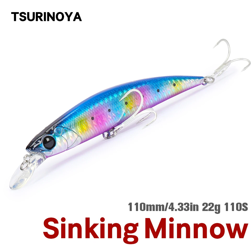 TSURINOYA 110S тонущий Гольян новый цвет DW77 110 мм 22 г большая форель Щука Морская рыбалка