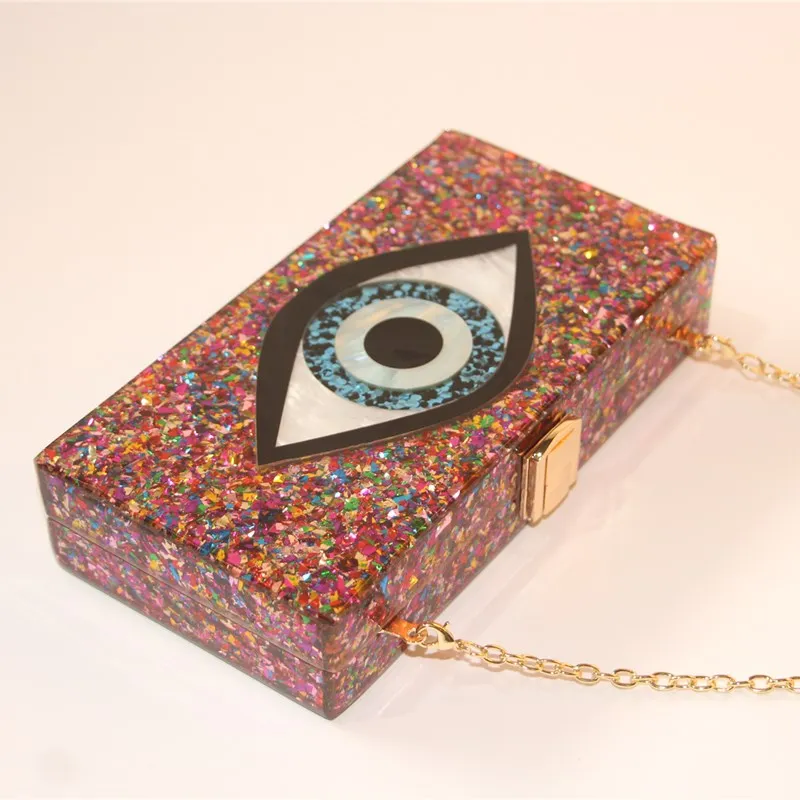 20X10 cm Черная акриловая сумка от сглаза, женский клатч, серебряная вечерняя сумка, женская сумка, роскошный клатч с кристаллами, вечерние сумочки - Цвет: 20X10 cm