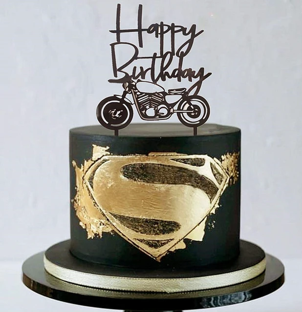 Motocicleta Modelo Bolo Topper Motocicleta Tema Kids Party Decor Picks  Feliz Aniversário Bolo Topper para Decoração de Aniversário do Menino Homem  - AliExpress