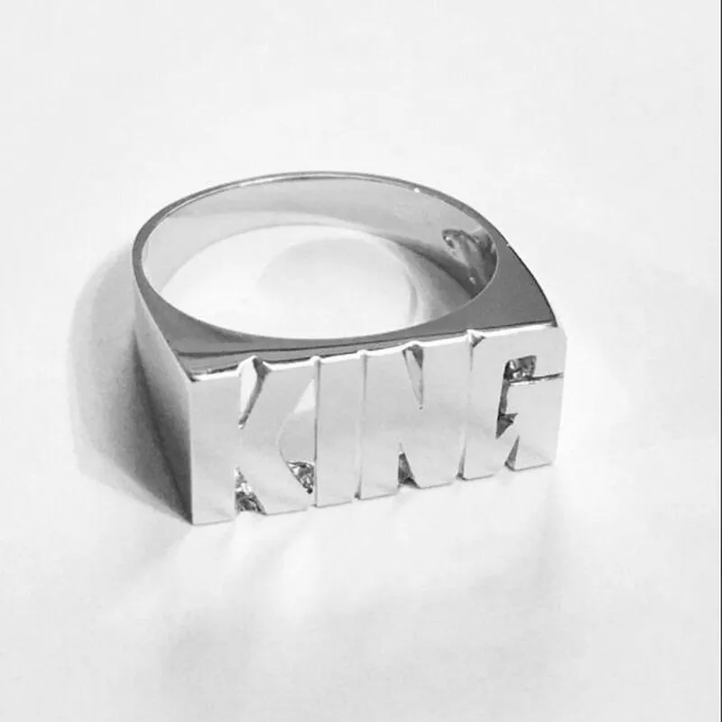 Block Rings For Men Hip Hop Jewelry Custom Name Ring Gold Personalized Anelli Donna Friendship Gift Stainless Steel