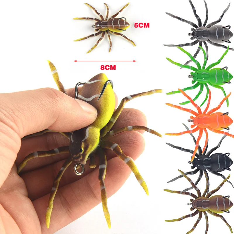 Fishing Lure 8cm/6.7g 1pcs Spider Soft Bait Silicone Bait Artificial