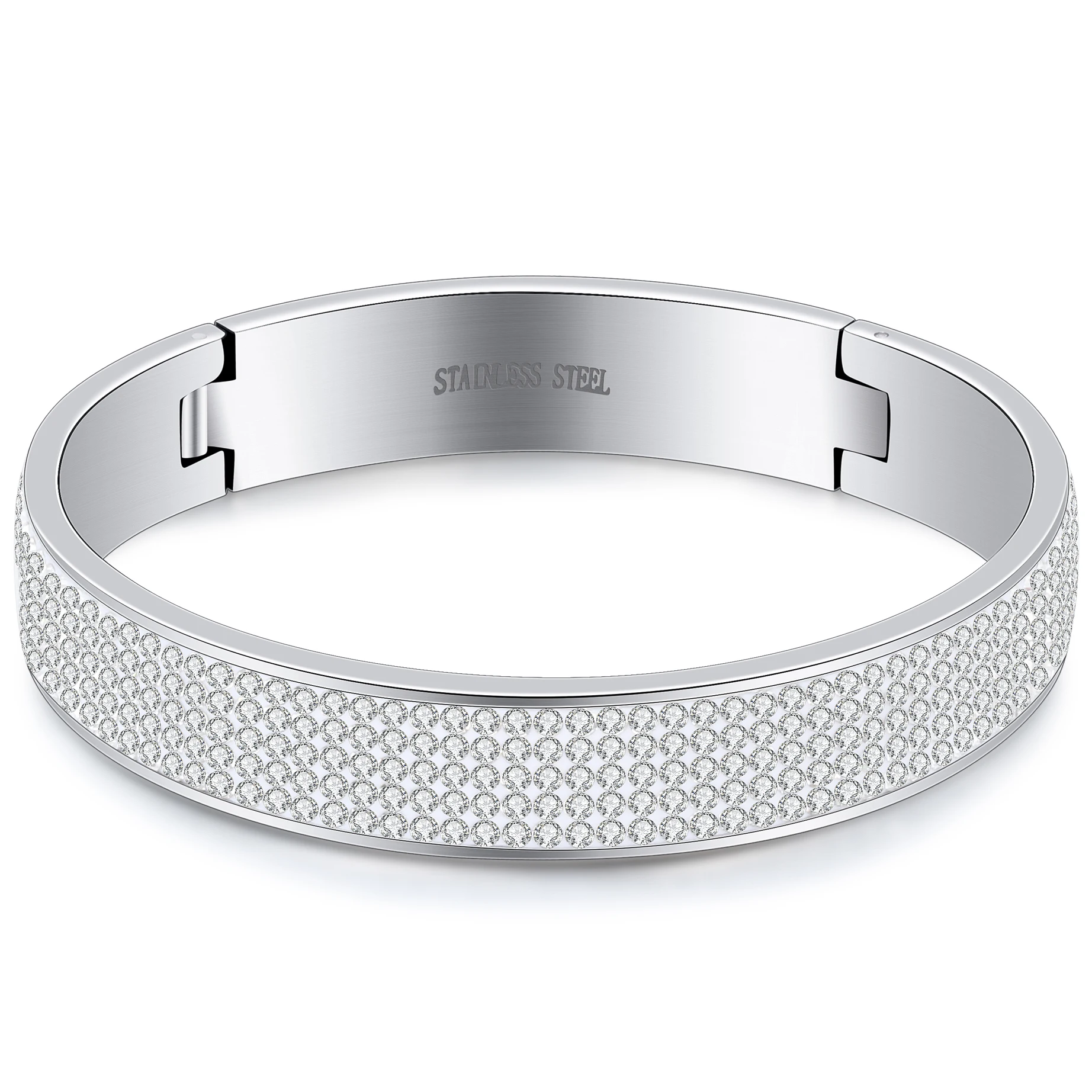 Женский браслет из нержавеющей стали с кристаллами|jewelry rack|bangle setbangle bracelet |