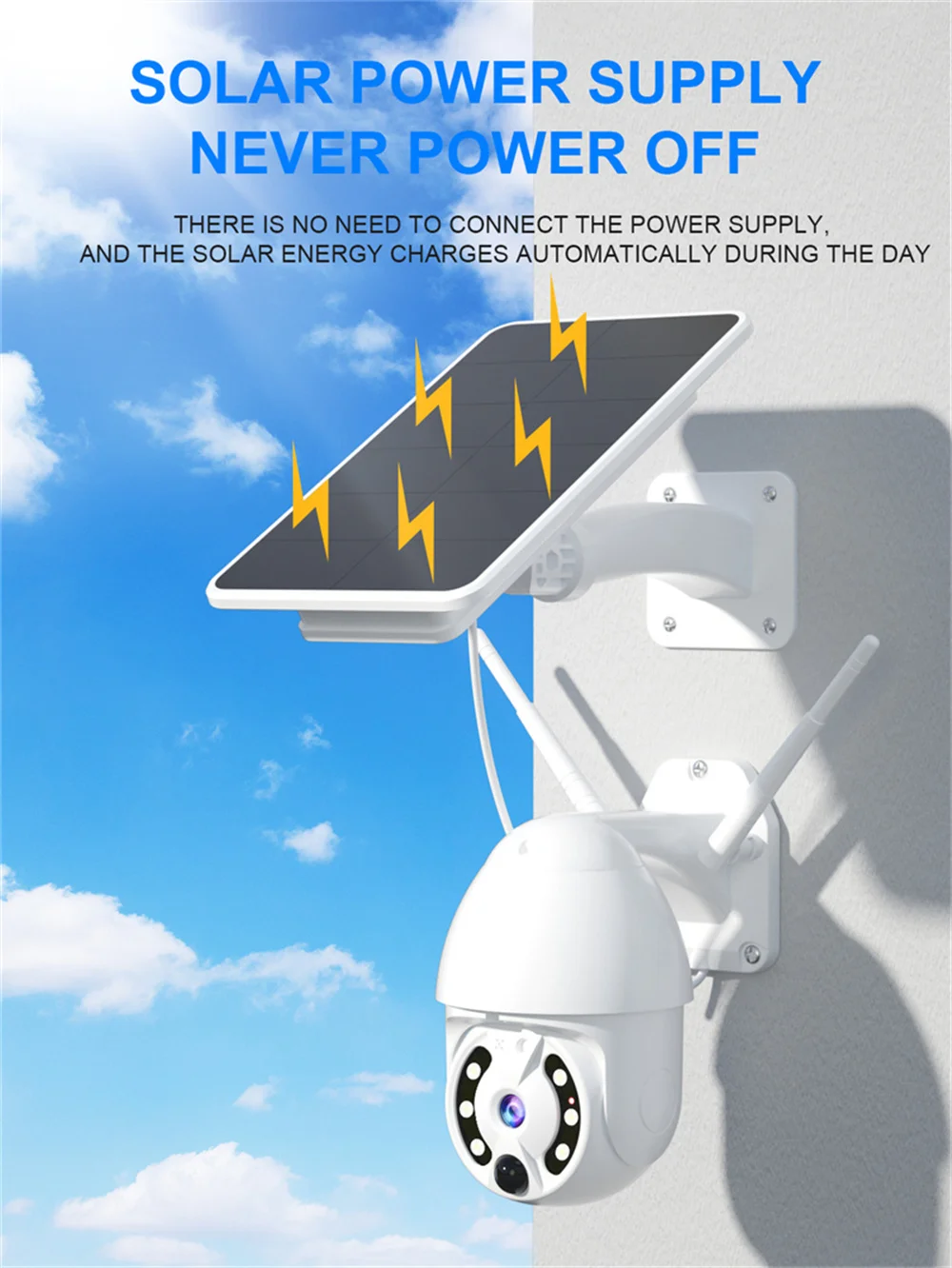 2MP 360 IP Camera Outdoor Solar Surveillance Camera With 4G Sim Card