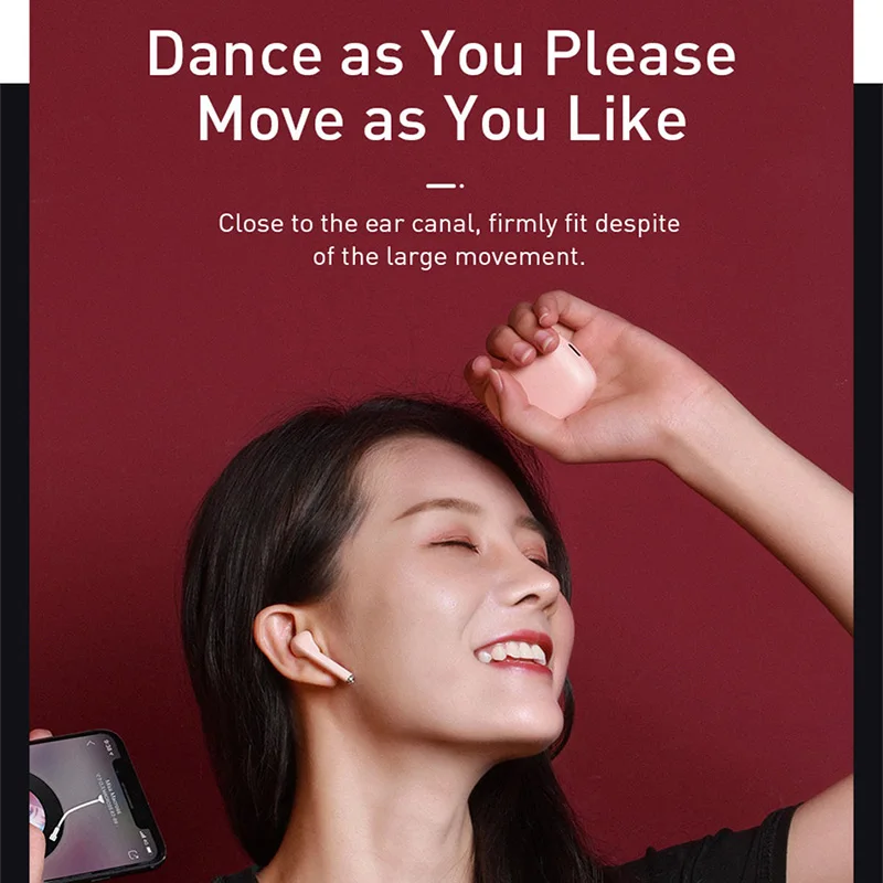 Baseus W04 TWS Bluetooth Earphone True Wireless 5.0 Headphone Stereo Sports Headset For Phone Mini Earbuds With Charging Box