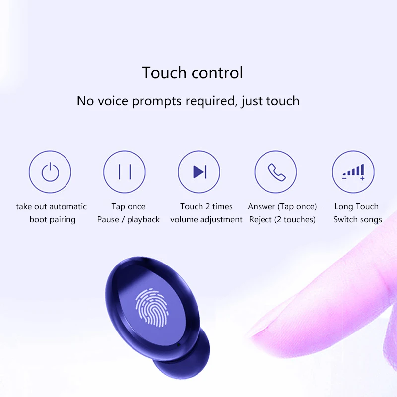 Сенсорные V8 беспроводные наушники Bluetooth 5,0 TWS гарнитура HIFI мини спортивные наушники для бега Поддержка iOS/Android телефонов наушники