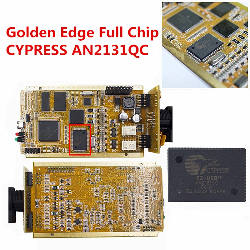 CAN Клип V178 полный чип Золотой SYPRESS AN2131QC AN2135SC Can Клип диагностический интерфейс автомобиля 1998- Reprog 175+ Pin экстрактор V2