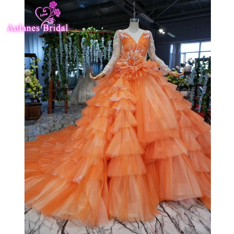 Bruiloft Vestidos De Gala 2019 Strapless Oranje Prom Dress Custom Made Puffy Zware Gewicht Gelaagde Rok Tulle Verbazingwekkende Prom Jurk Bruiloft Vestidos De Gala 2019 Strapless Oranje Prom Dress Custom Made Puffy Zware Gewicht Gelaagde Rok Tulle Verbazingwekkende Prom Jurk