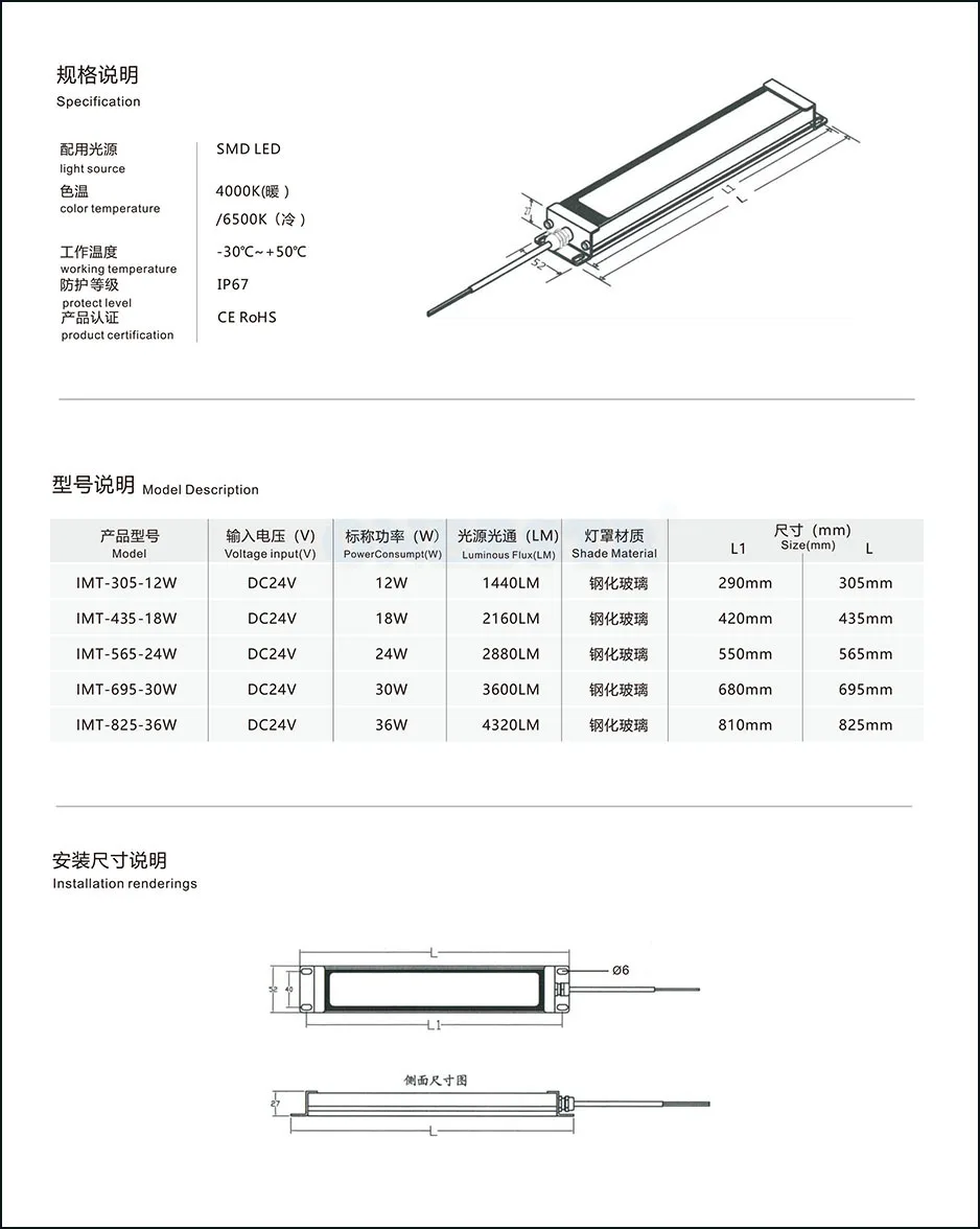 DC24V LED Ultra-thin IP67 CNC Machine tool work desk light and lanterns Water and oil proof 12W 18W 24W 30W 36W Free shipping 17