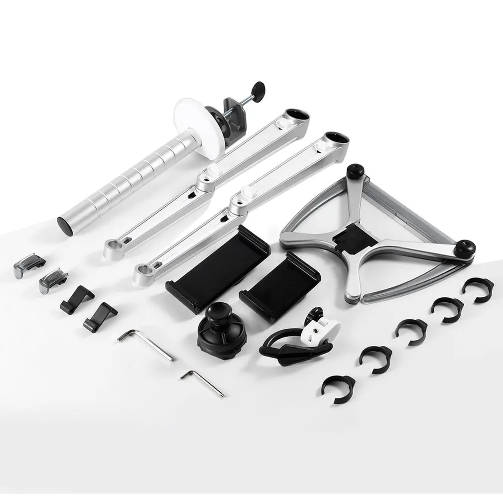 

LESHP Dual Arms Laptop Combination Bracket For Laptop Computer Monitors Aluminum Alloy Combination Desk Holder