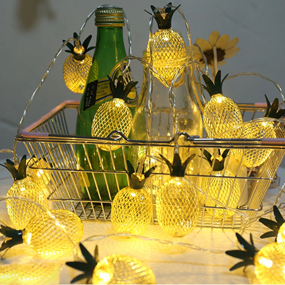 

LED Pineapple String Light USB Battery Power Iron Ananas LED Lamp Holiday Party Garden Home Decoration Fairy Light