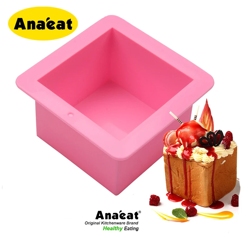 

ANAEAT 1 pc Big Square Silicone Soap Mold Handmade Bread Silicone Mould Cake Decoration Tools Ice Cube Pudding Molds