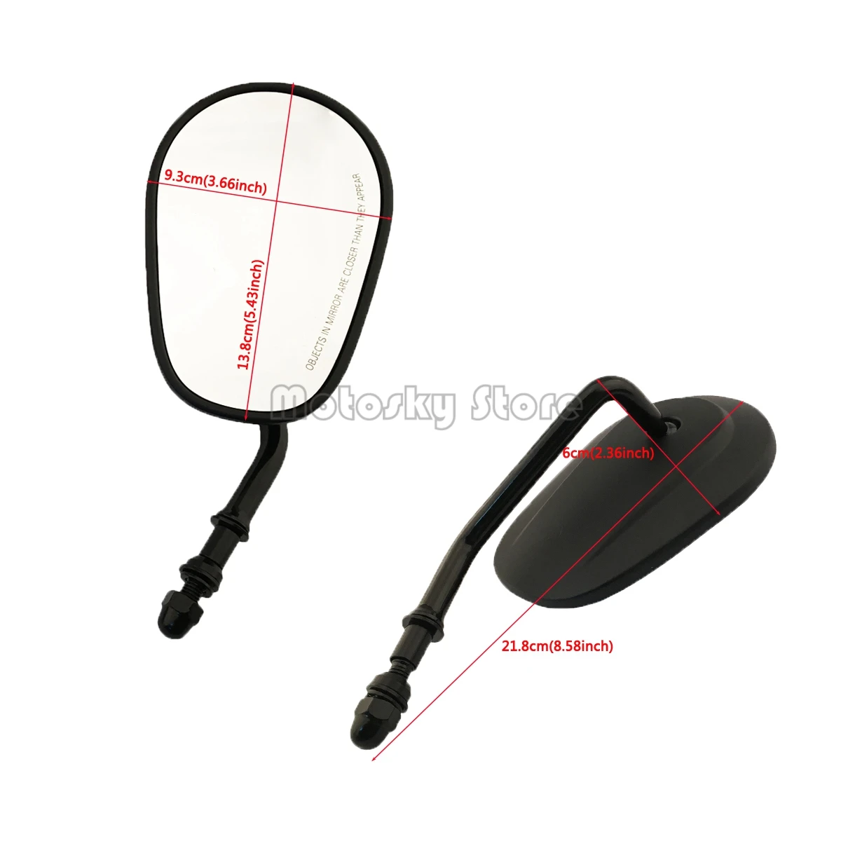 Black Sportster Mirrors for Road King Street Electra Glide Road Glide Dyna Softail Rearview 1982