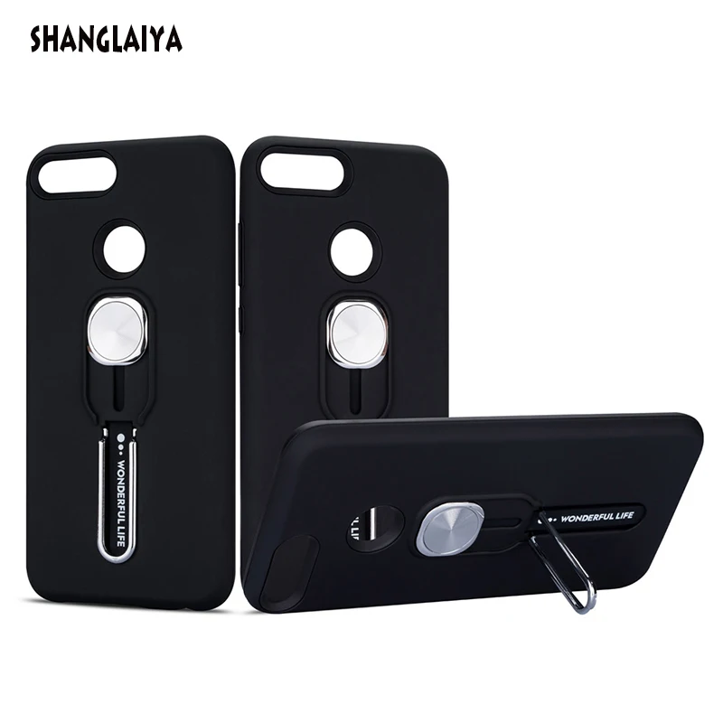 

For Huawei Honor 9 Lite Case With Hidden Finger Ring Phone KickStand Magnetic Adsorption For Huawei P Smart 2019 Hard Phone Case