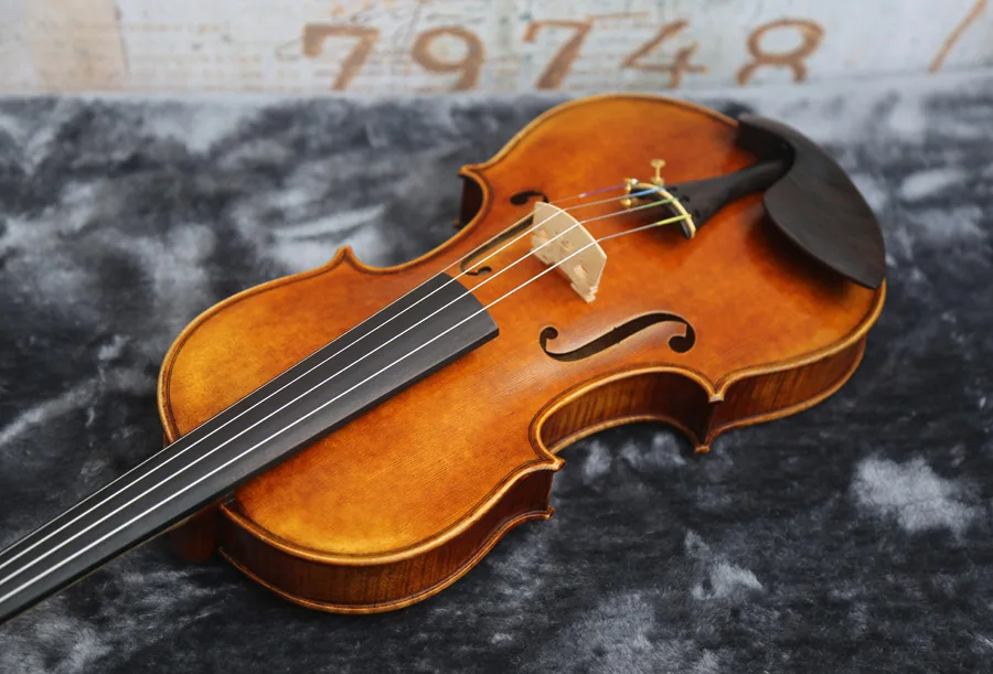 4/4 полноразмерная Античная/винтажная/Старая скрипка, Antonio Stradivari Cremonese 1716 модель, F15