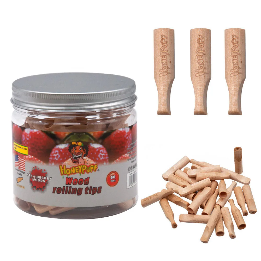 

HONEYPUFF Rolling Wood Filter Tips With Starwberry Flavor 40MM Smoking Wooden Mouth Filter Tip Tobacco Hand Pipe Accessories