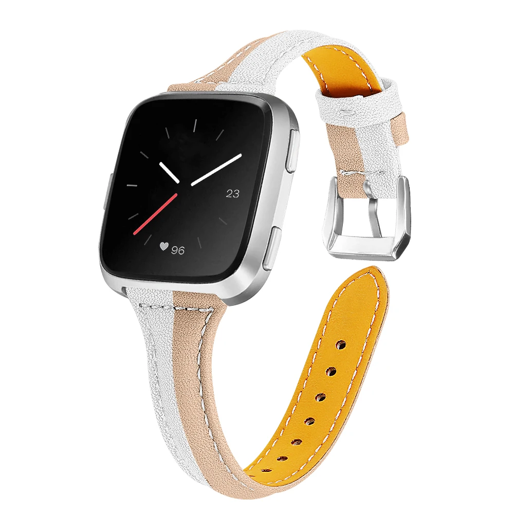 Модный ремешок для часов из натуральной кожи для Fitbit versa, сменный ремешок для часов, перекрестный контрастный ремень, Новое поступление - Цвет: 5